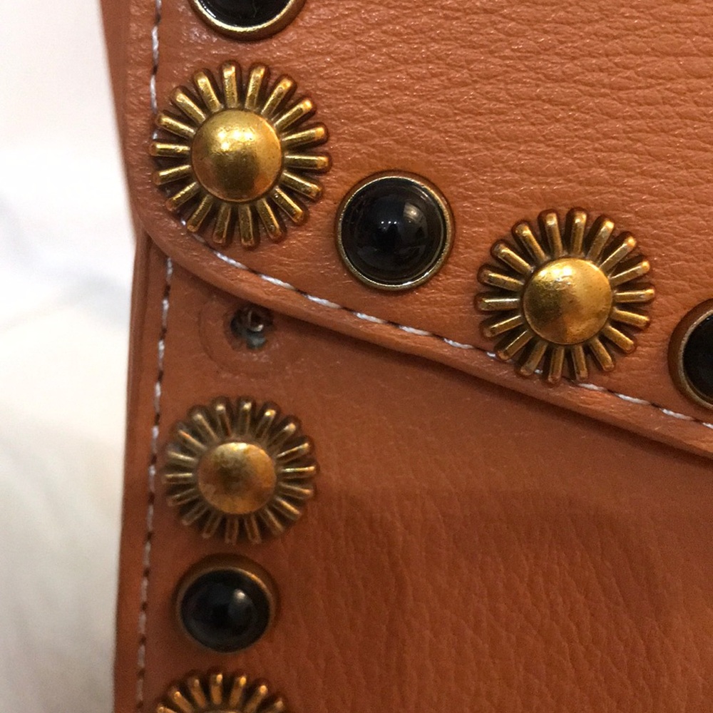 Izzy K Faux Leather Studded Satchel w/Removable - Picture 5 of 9